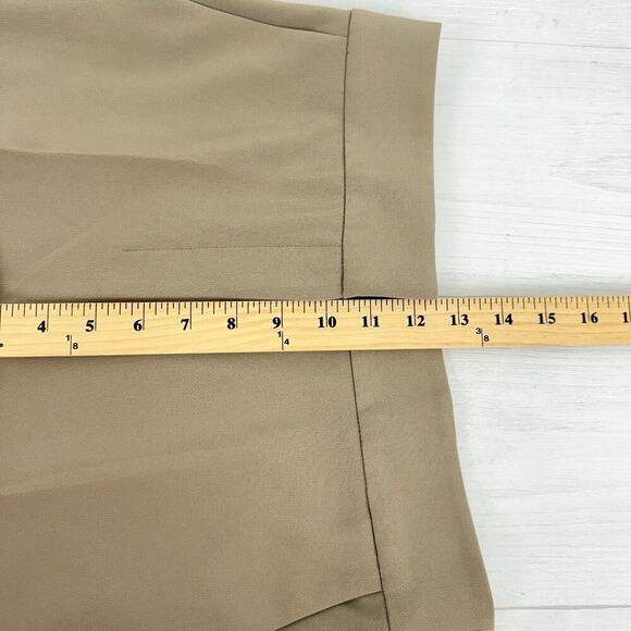 Theory Admiral Crepe High Waist Wide Leg Pants Size 4 Tan Neutral Office Preppy - Picture 11 of 16